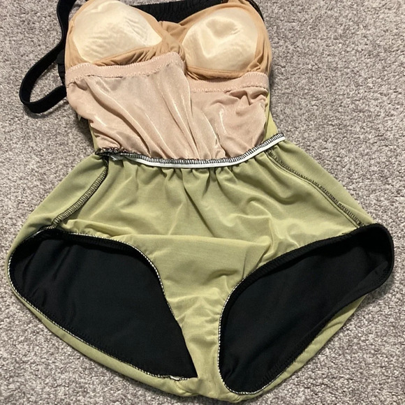 Vintage Ceeb gold label blouson one piece swimsuit rainbow stripe - Picture 16 of 16